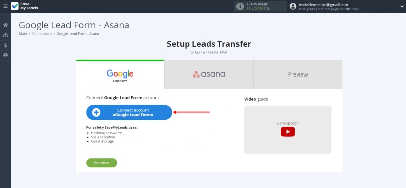 Connect your Google Lead Form account to SaveMyLeads