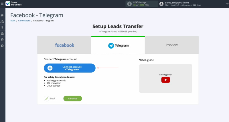 Facebook and Telegram integration | Connect your Telegram bot to SaveMyLeads