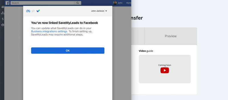 Facebook Lead Ads and Smartsheet integration |&nbsp;The account has been added