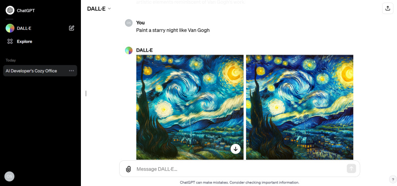 How to use DALL-E 3 | Van Gogh's Starry Night