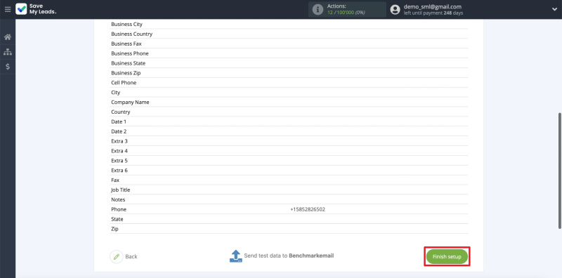 Facebook and Benchmark integration |&nbsp;Finishing setup