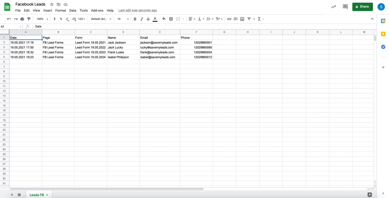 How to set up the upload of new leads from your Facebook ad account to Google Sheets |&nbsp;Leads from Facebook sent to Google Sheets