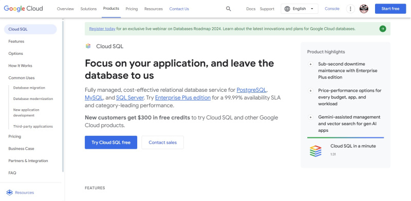 Database Management Software | Google Cloud SQL