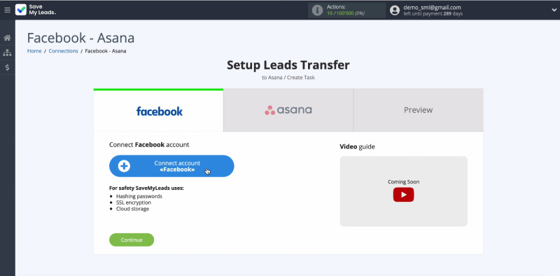 Transfer leads from Facebook Lead Ads to Asana | Connect Facebook to Save My Leads