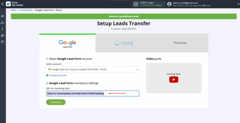 Google Ads Lead Form and Vbout integration | Copy the URL for receiving data