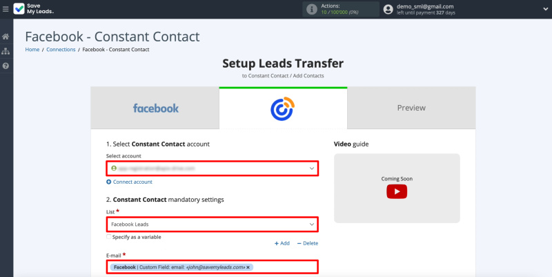 Setting up Constant Contact, part 1