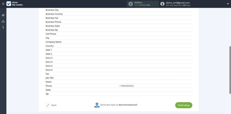 Facebook and Benchmark integration |&nbsp;Test data, part 2