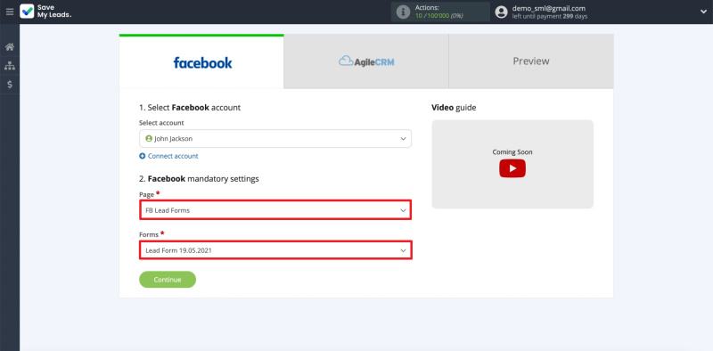 Facebook and AgileCRM integration | Setting up lead uploads
