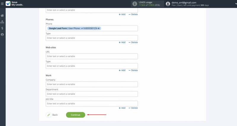 When all required fields are filled in, click “Continue”