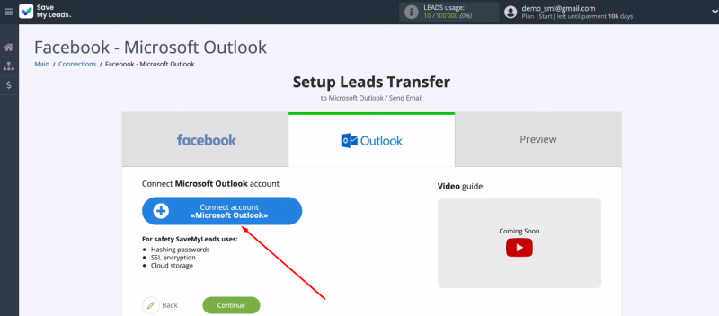 Facebook and Microsoft Outlook integration | Connect Outlook account