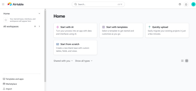Airtable interface