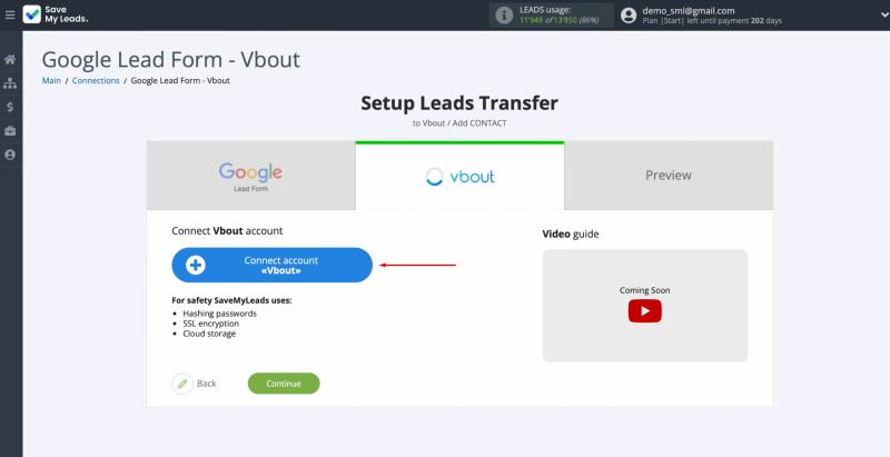 Vbout and Google Leads integration | Connect your Vbout account to SaveMyLeads