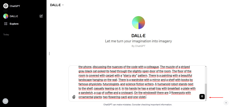 How to use DALL-E 3 | Write a prompt in the ChatGPT dialog box