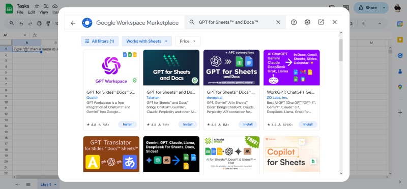 AI plugins in Google Workspace Marketplace