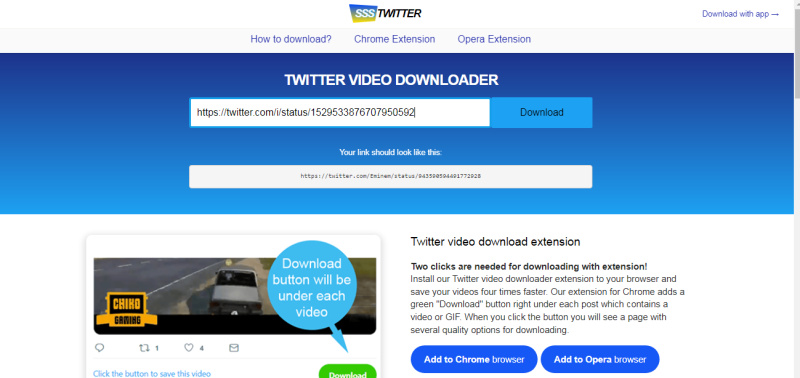 How to download Twitter videos | Insert link