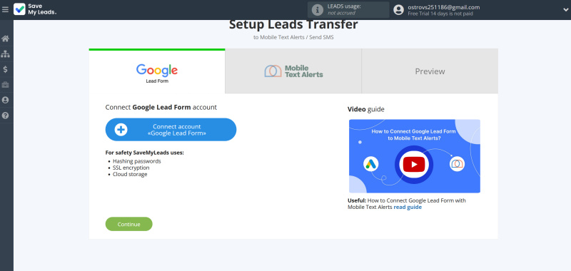 Google Lead Form and Mobile Text Alerts integration | Connect your Google Lead Form account to SaveMyLeads