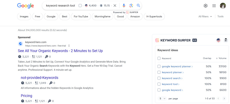 Free Tools for Effective Keyword Research | Keyword Surfer