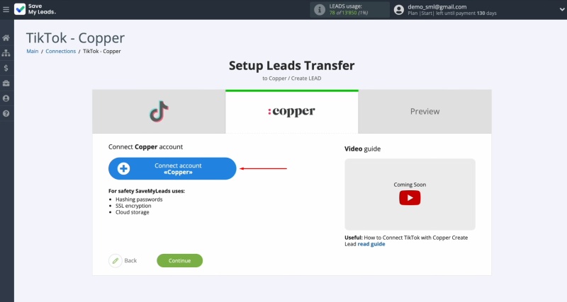 Link your Copper account with SaveMyLeads