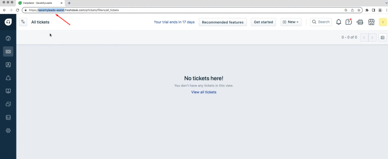 Facebook Lead Ads and Freshdesk integration | Copy the domain from the address bar