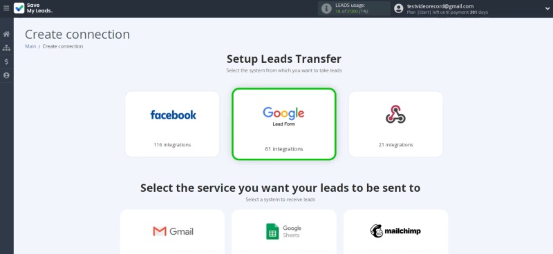 Choose Google Lead Form