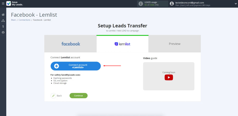 Facebook and Lemlist integration | Сonnect your Lemlist account to SaveMyLeads