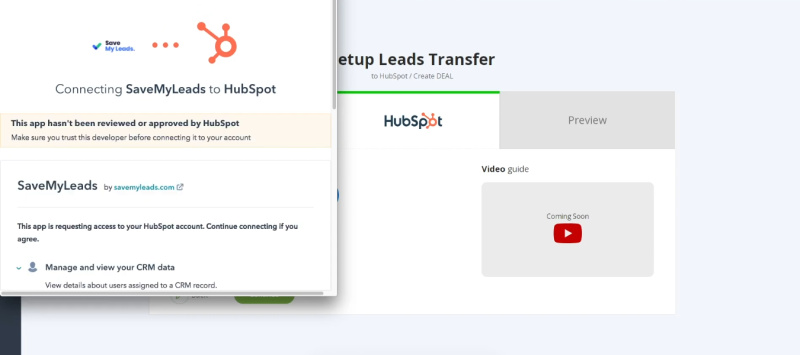 
Facebook and HubSpot integration | Give permission<br>
