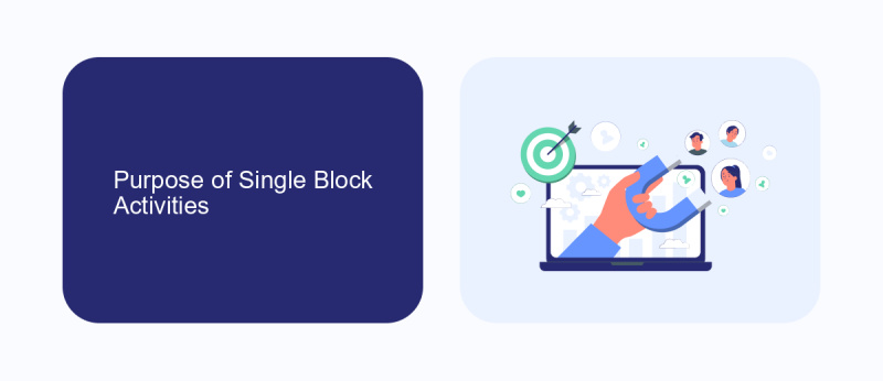Purpose of Single Block Activities